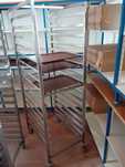 Carro inox p/ tabuleiros self-service 480x370 mm 16 níveis