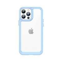 Etui sztywny pokrowiec z żelową ramką iPhone 13 Pro Max niebieski