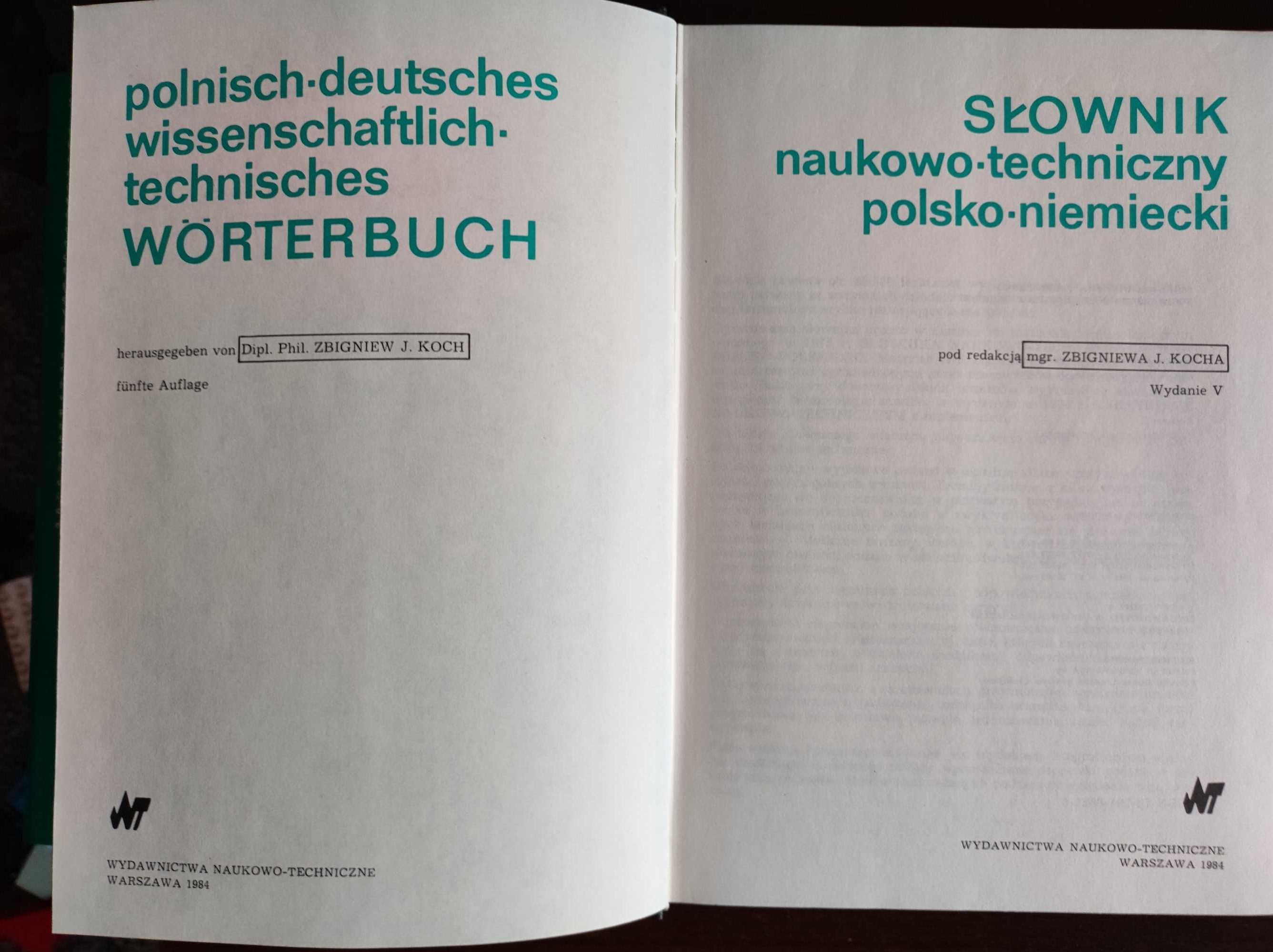 Słownik naukowo - techniczny polsko - niemiecki i niemiecko - polski