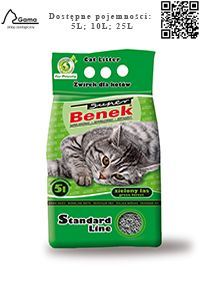 10L - żwirek dla kota zbrylający - Super Benek Standard - zielony las