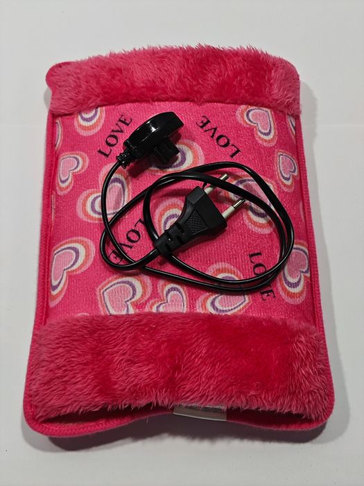 Poduszka Elektryczna Termofor Grzewczy Różowa W Serduszka 25X17 Cm