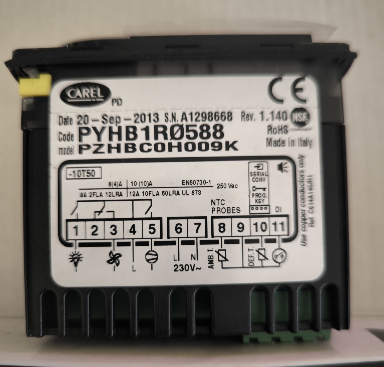 Controlador de temperatura digital Carel PZHB