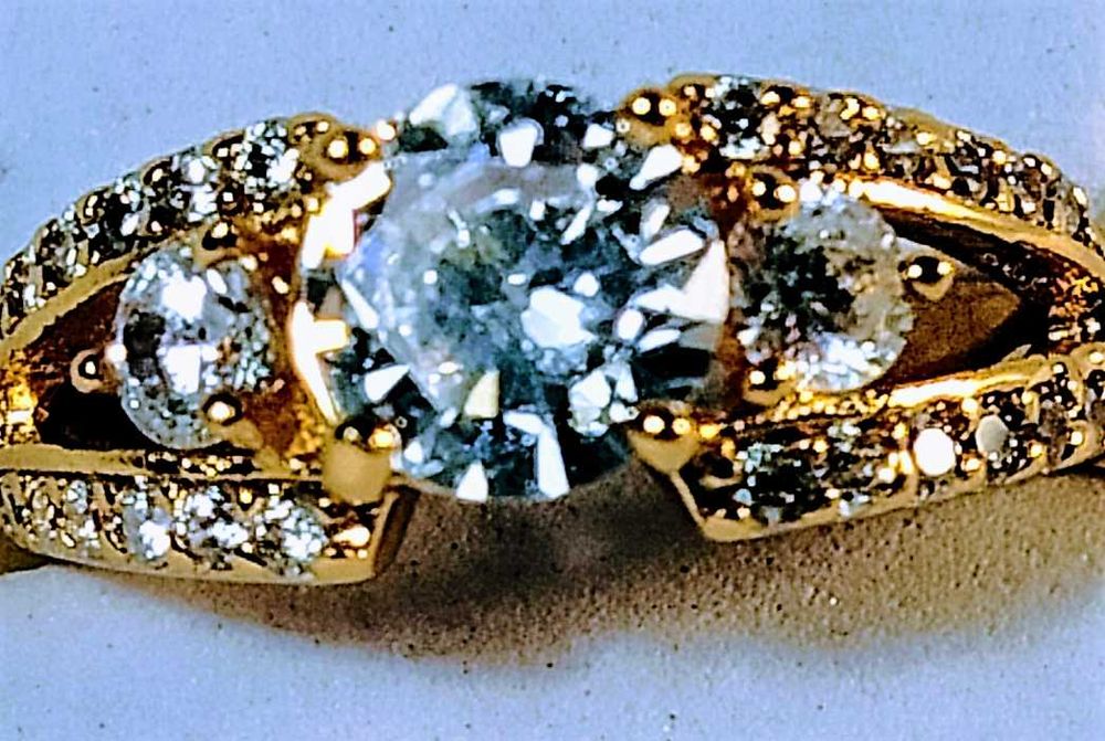 Wiedeński Pierścionek-14K „BRYLANTOWY”  " Swarovski" cz. Kompletu !