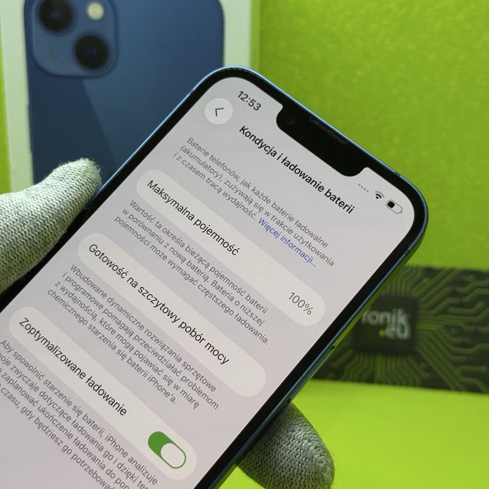 SKLEPFONIK • iPhone 13 128GB Blue • Stan BDB • Bateria 100%