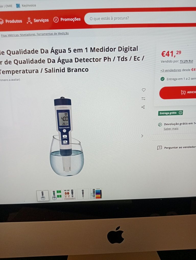 Teste de qualidade da água