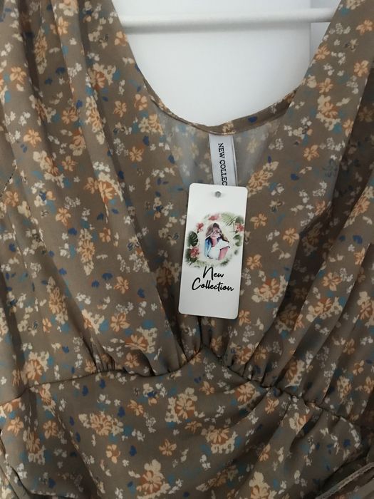 Długa sukienka w kwiaty retro vintage Dollyglamshop