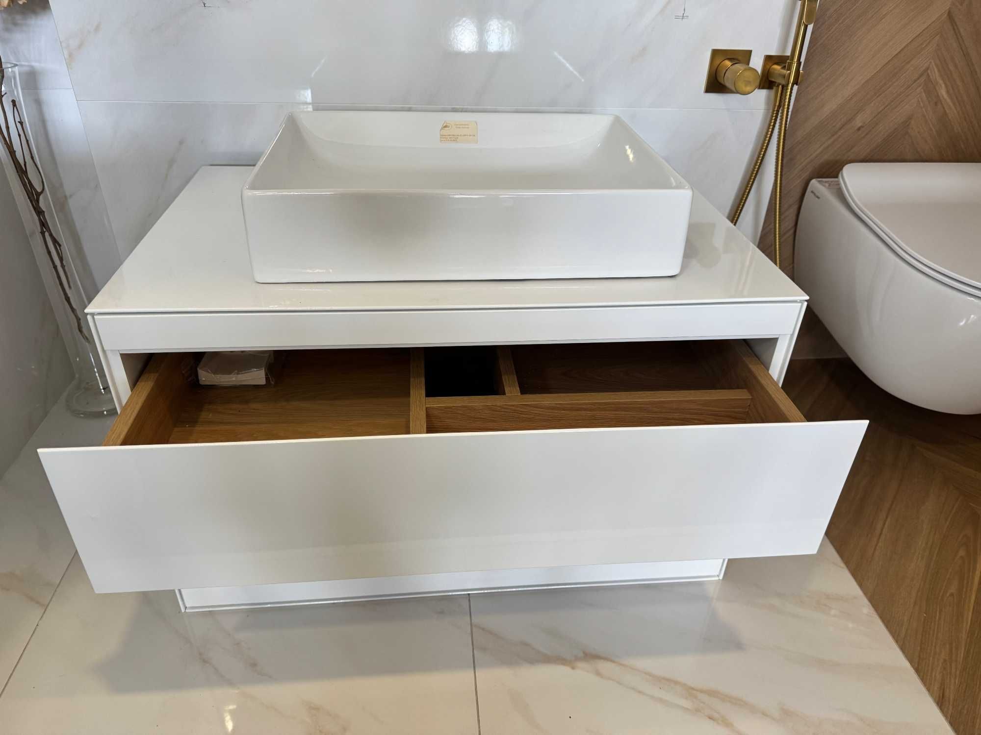 Szafka z blatem biały połysk 80x50 Excellent Finli - 1000 zł