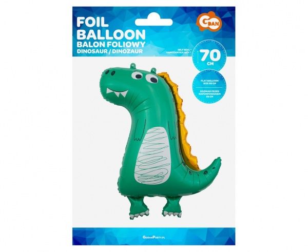 Balon foliowy Dinozaur (rysunkowy), 70 cm + niebieski