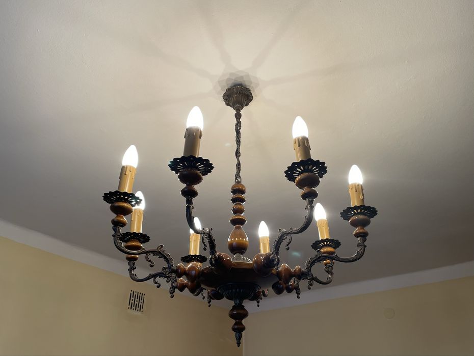 Żyrandol pałacowy lampa wisząca vintage PRL