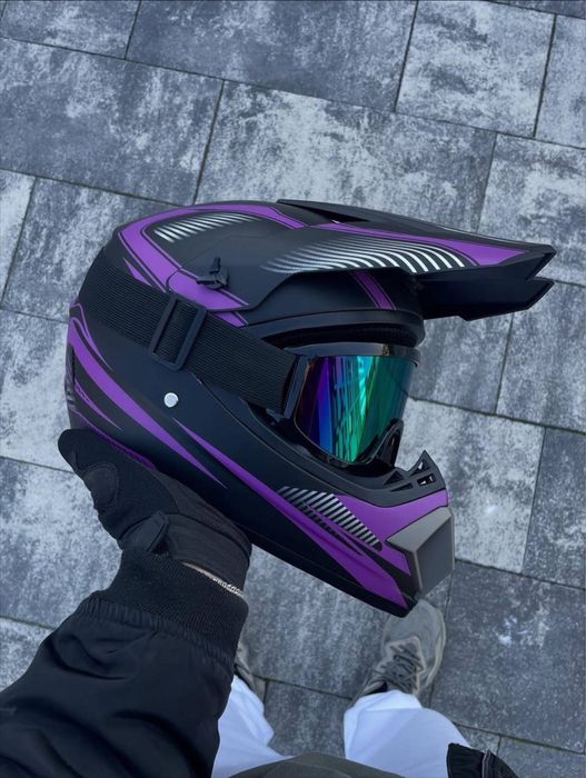 Мотошолом кросовий, хард, ендуро з окулярами в подарунок!!