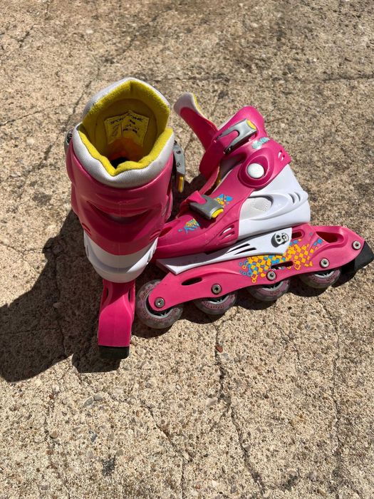 Par de patins Sport Zone e conjunto de proteção