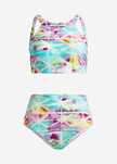B.P.C wielokolorowe bikini bustier z figami wysoki stan ^38