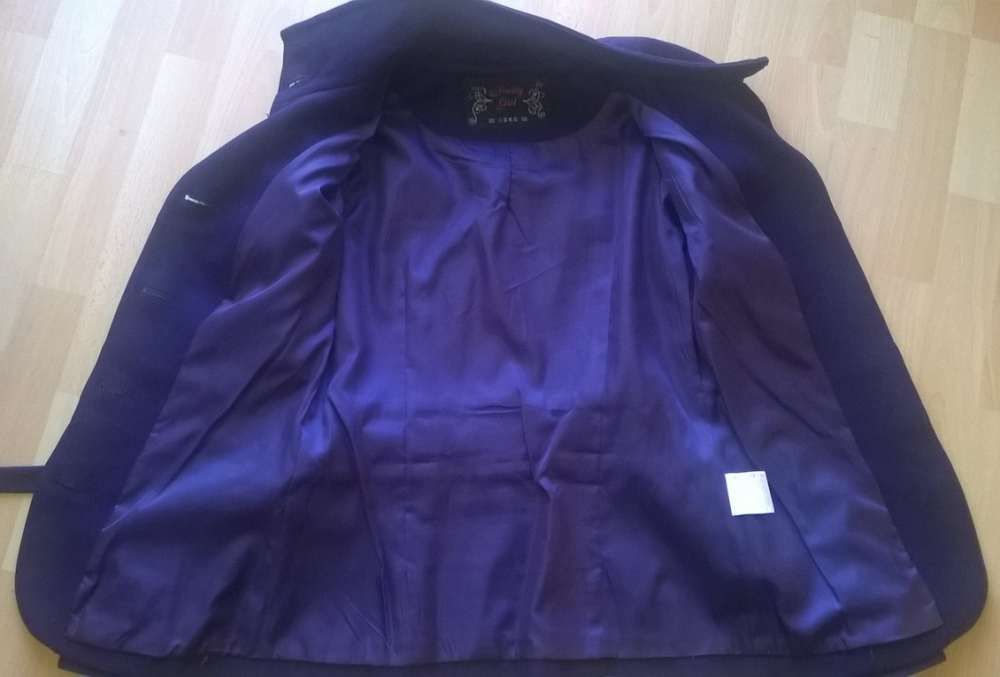 Elegancki krótki fioletowy płaszcz kurtka PRETTY GIRL 36/S IDEALNY