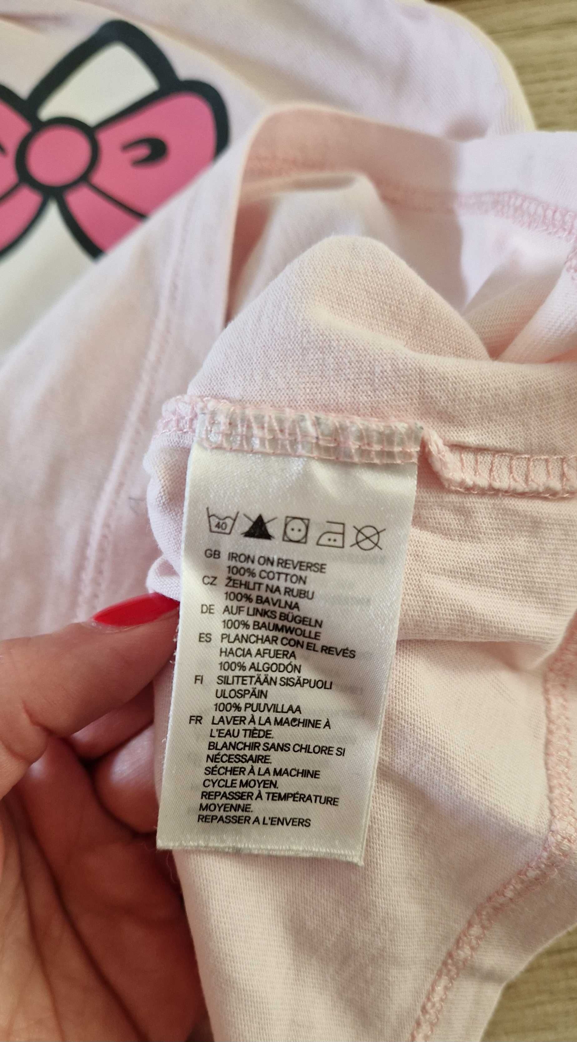 Bluzka na długi rękaw róż Hello Kitty 92 H&M