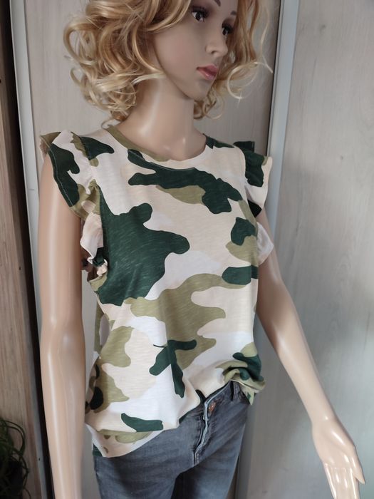 Bluzka damska zielono- beżowe more marki River island roz M