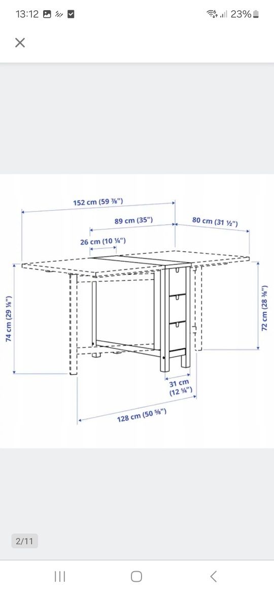 Rozkładany stół Ikea Norden