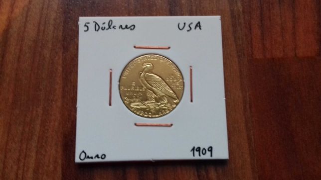 Moeda 5 Dólares 1909 USA