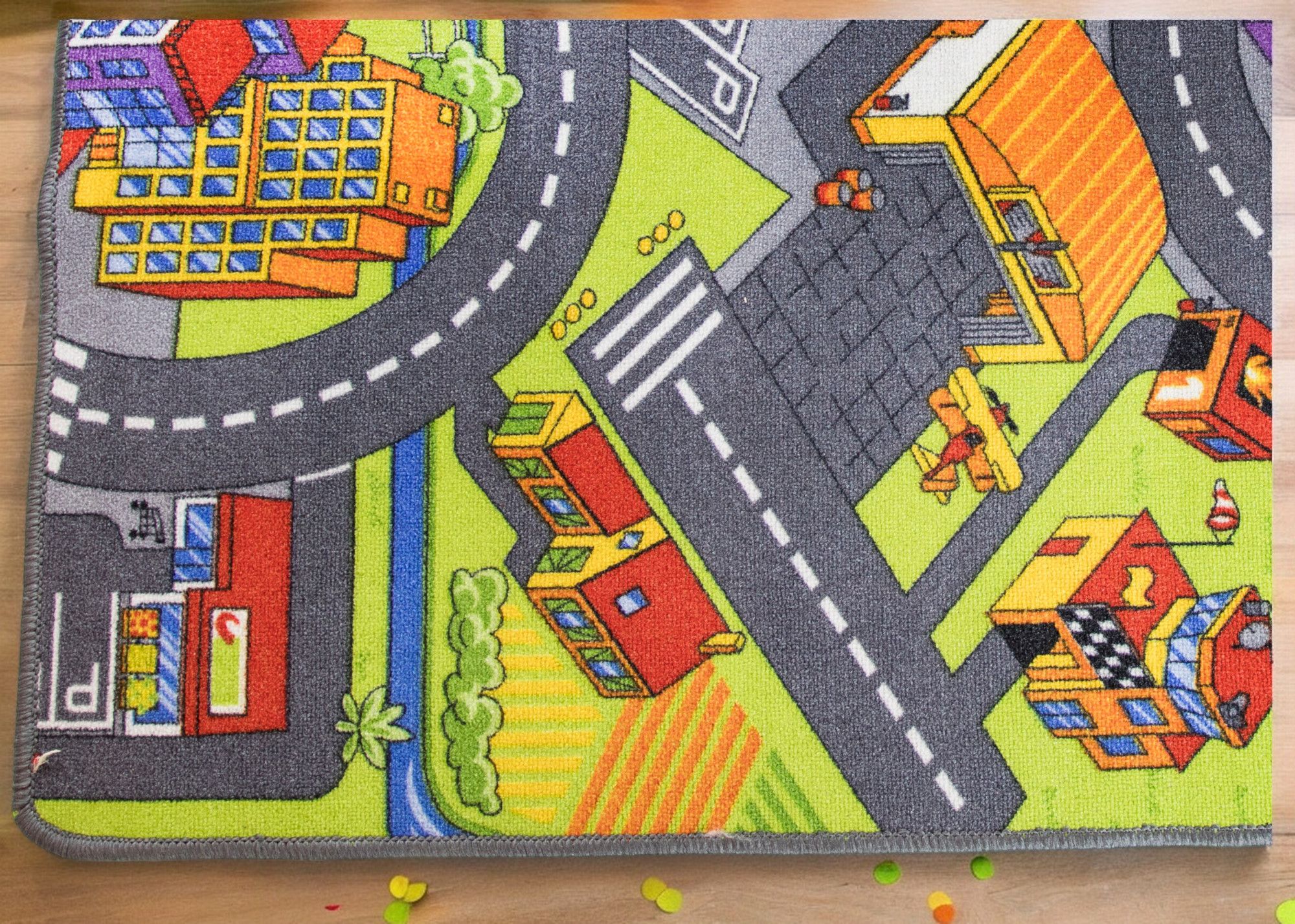 Dywan ulice 100x150 cm: kolorowy, idealny do pokoju dziecinnego