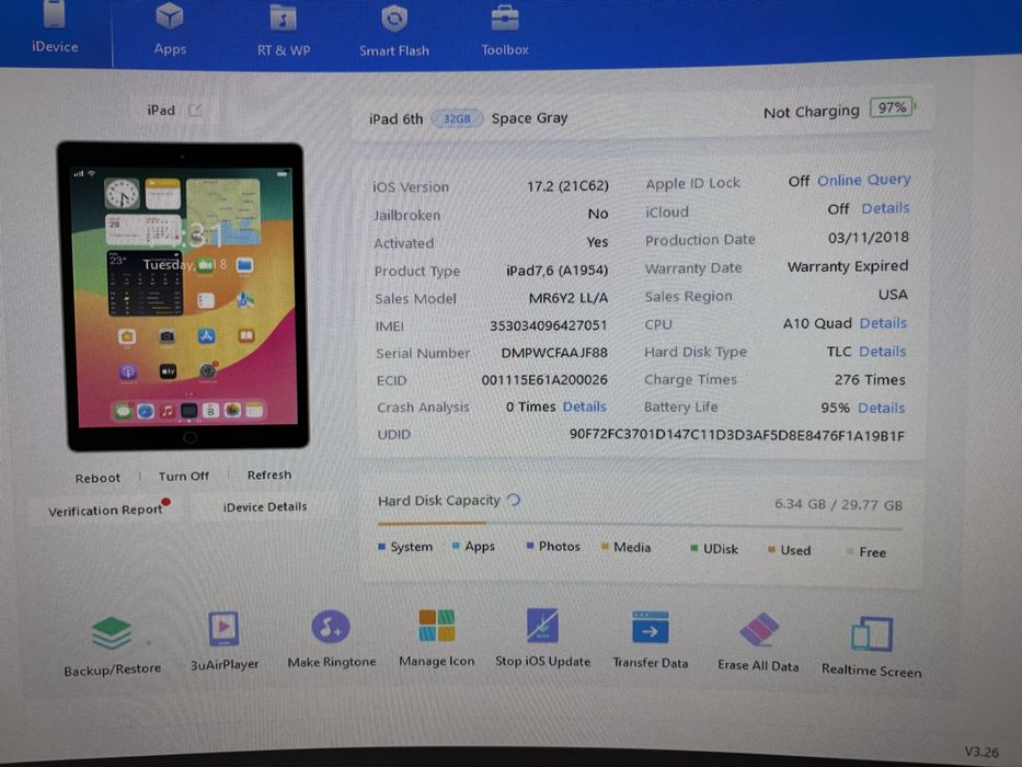 Планшет Apple iPad 9.7" (6th Gen)(32 GB) Wi-Fi+ LTE