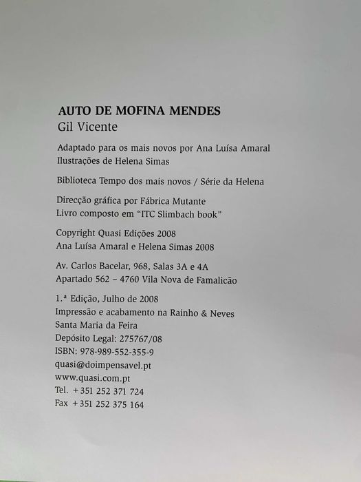 Auto de Mofina Mendes, de Gil Vicente