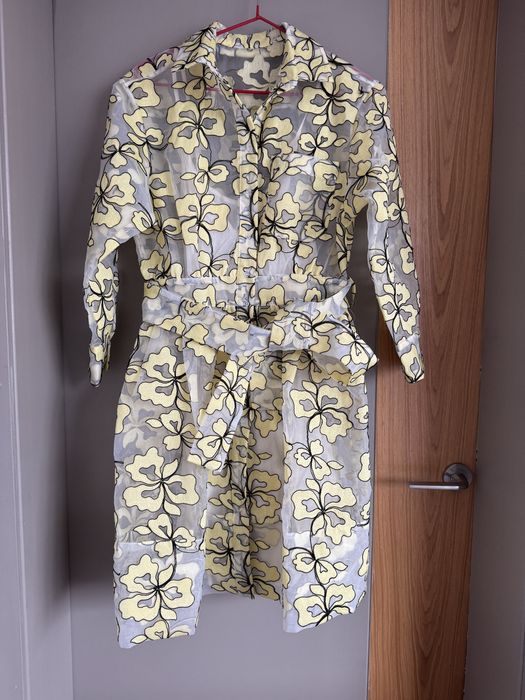 Maje прозора сукня на ґудзиках з вишивкою