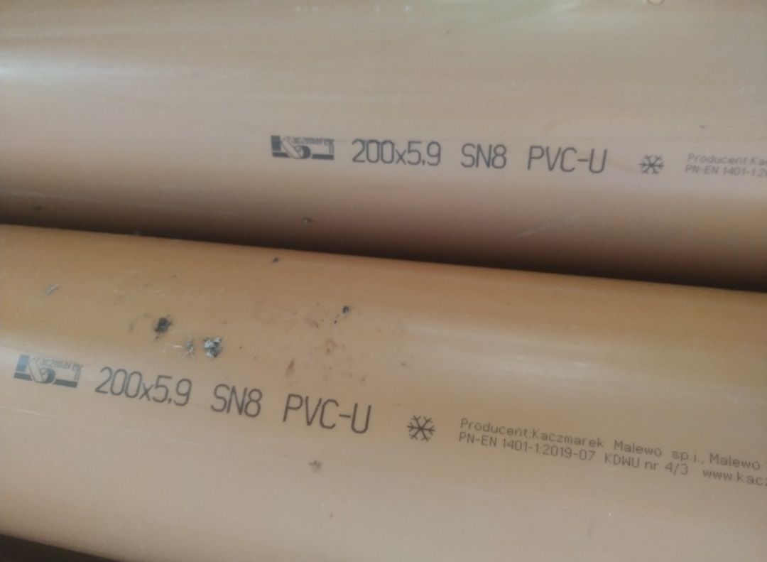 Rura kanalizacyjna PVC 200x5.9 3m wydłużony kielich