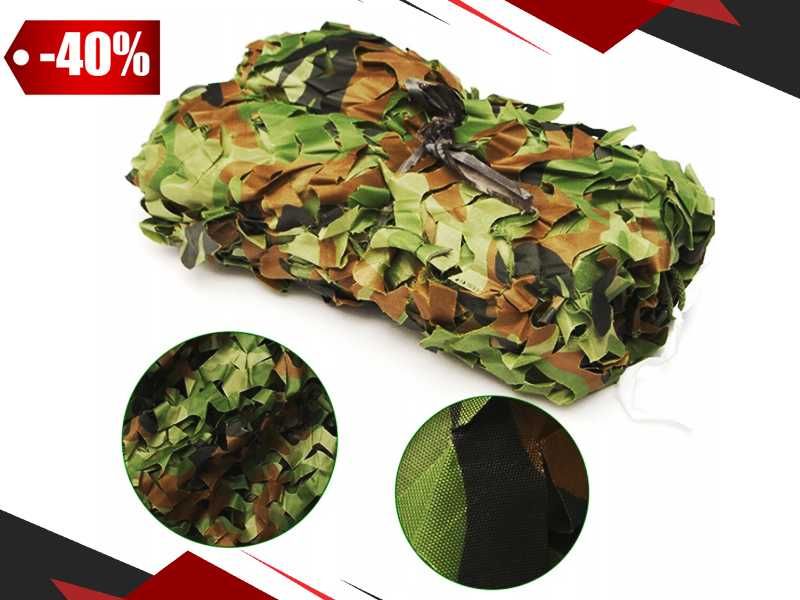 SIATKA MASKUJĄCA Wojskowa Ogrodowa 3x2m Cieniująca + Gratis