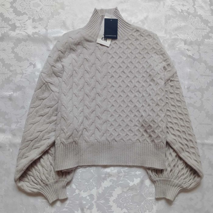 Новый 100% кашемир свитер оверсайз с высоким воротом гольф кашемировый