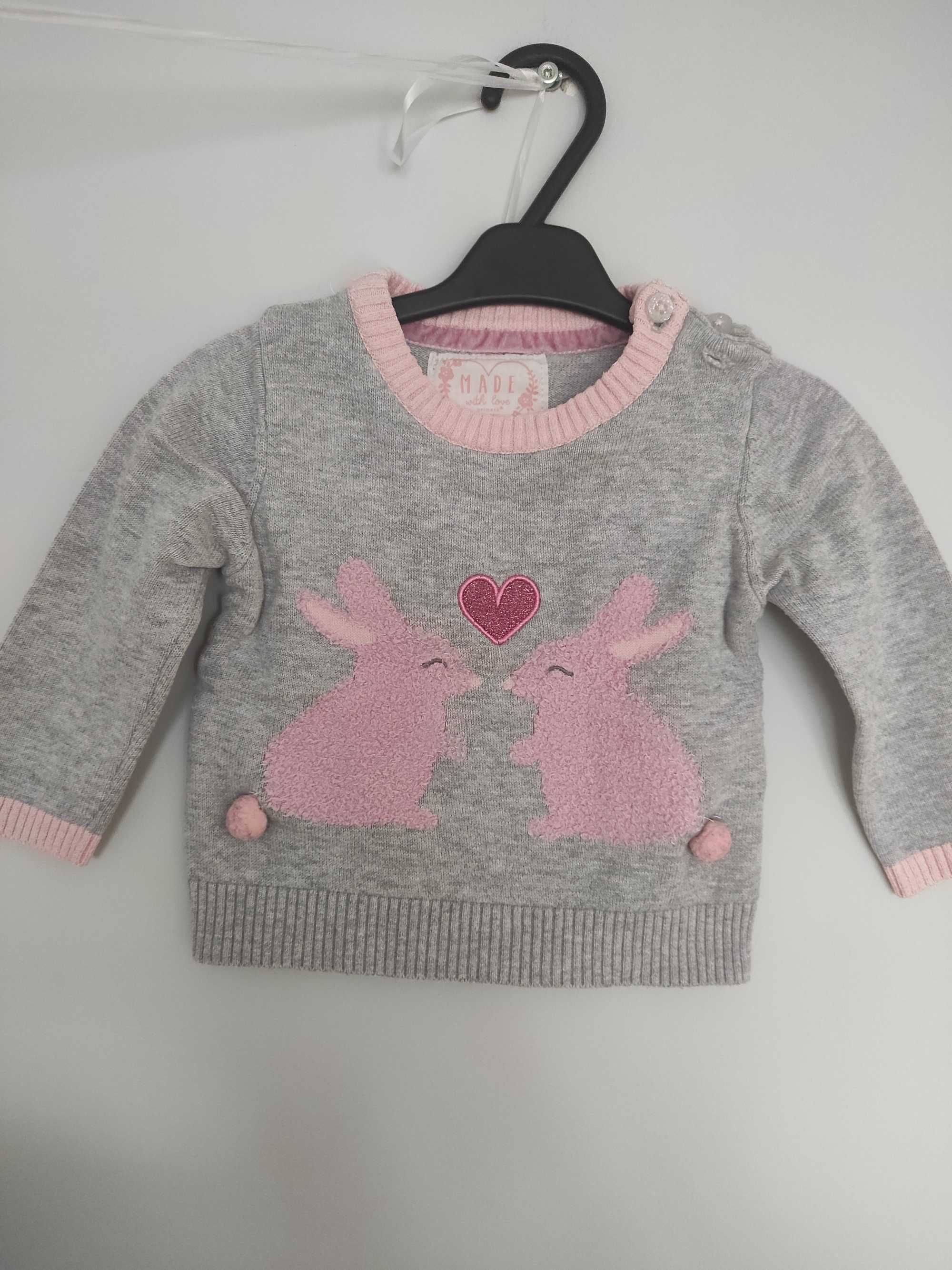 Sweter zajączki Primark 68