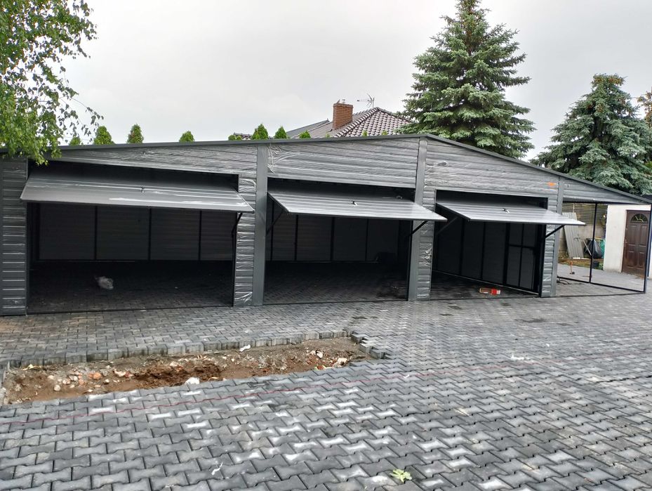 Wielostanowiskowy GARAŻ BLASZANY ZŁOTY DĄB Garaże Blaszane - Maj-Blach