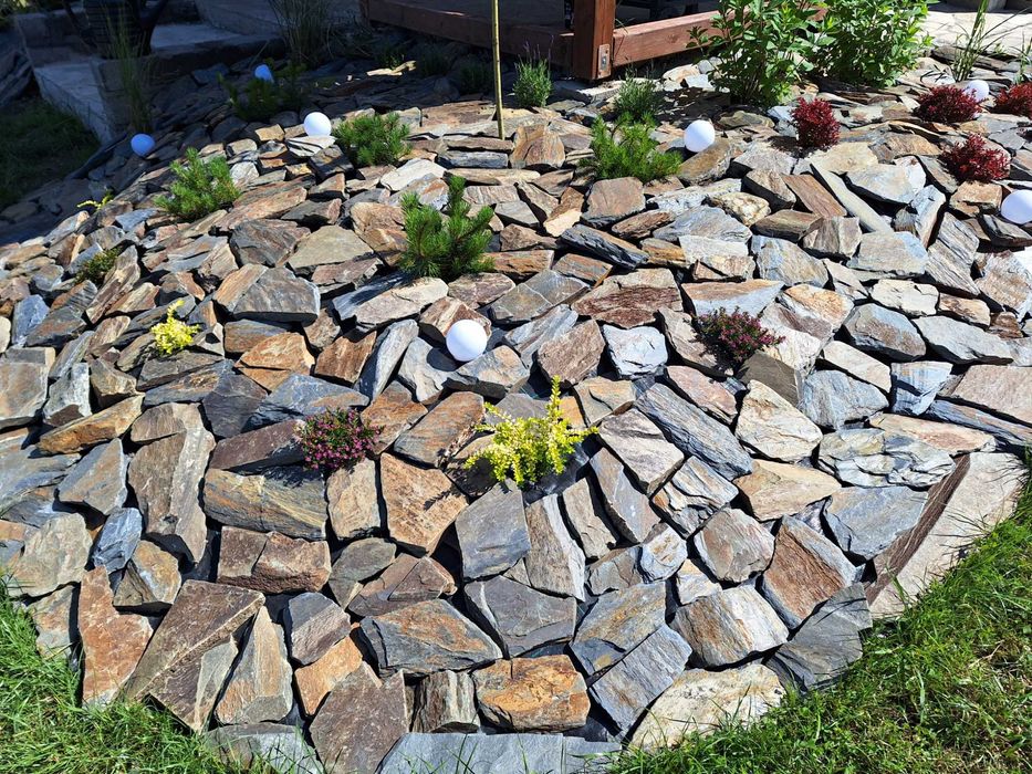 Kamienie na murek oporowy skalniak murowy łupek szarogłaz tona dostawa