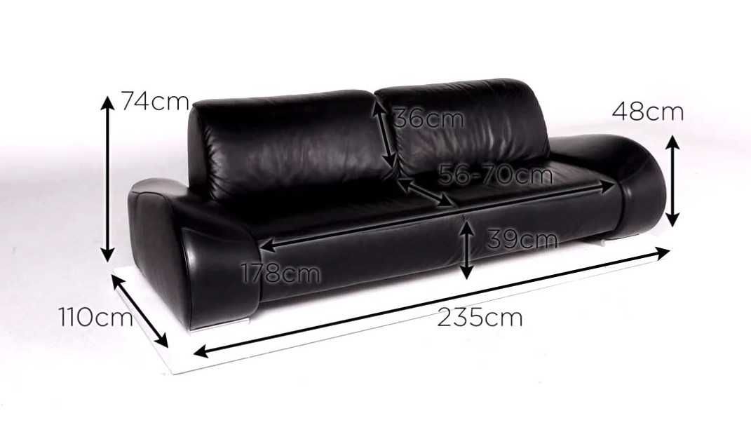 Skórzana sofa kanapa czarna