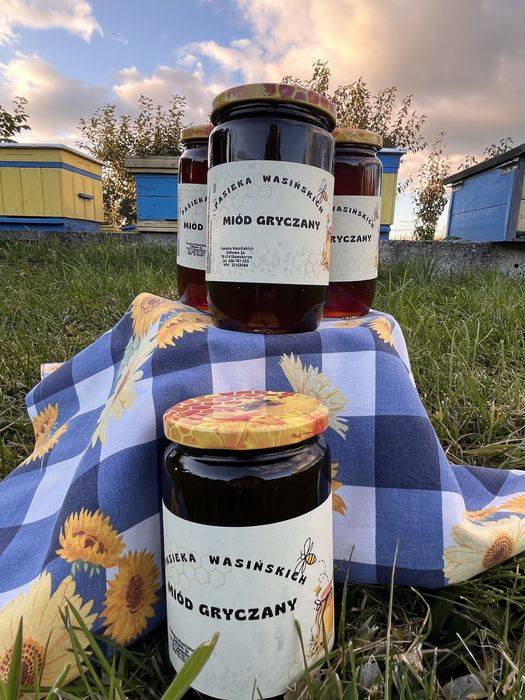 Miód gryczany, naturalny,  bez żadnych dodatków, słoik 1 kg