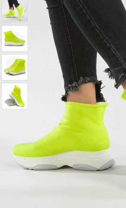 Крутезні кросівки- шкарпетки, яскравого  кольору,під бренд Баленсіага