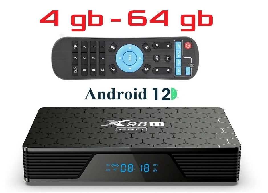 X98H PRO 4гб 64гб Андроїд 12 Allwinner H618 смарт приставка 2024 року