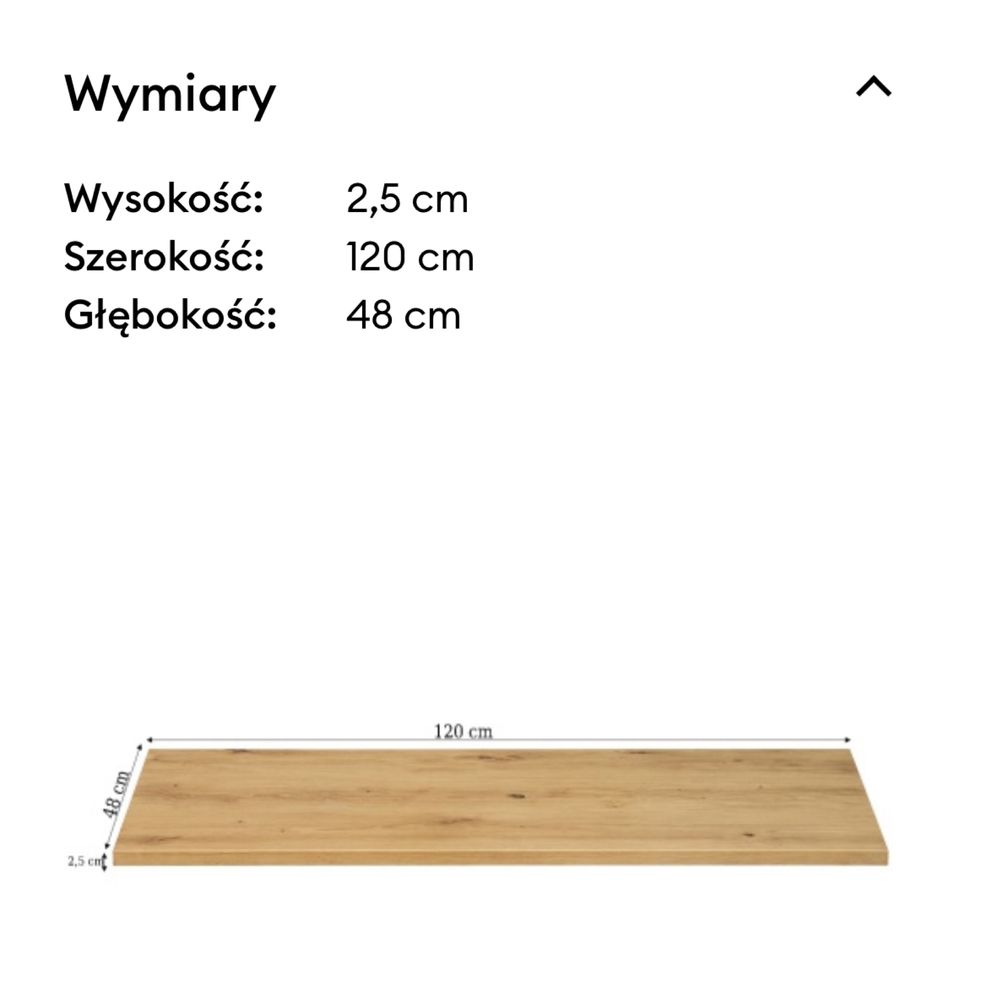 Madera Blat łazienkowy 120 cm dąb artisan Lectus Comad 120x48cm