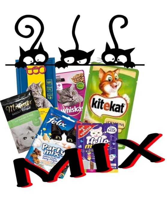 Mix dla kota mokra karma 60szt