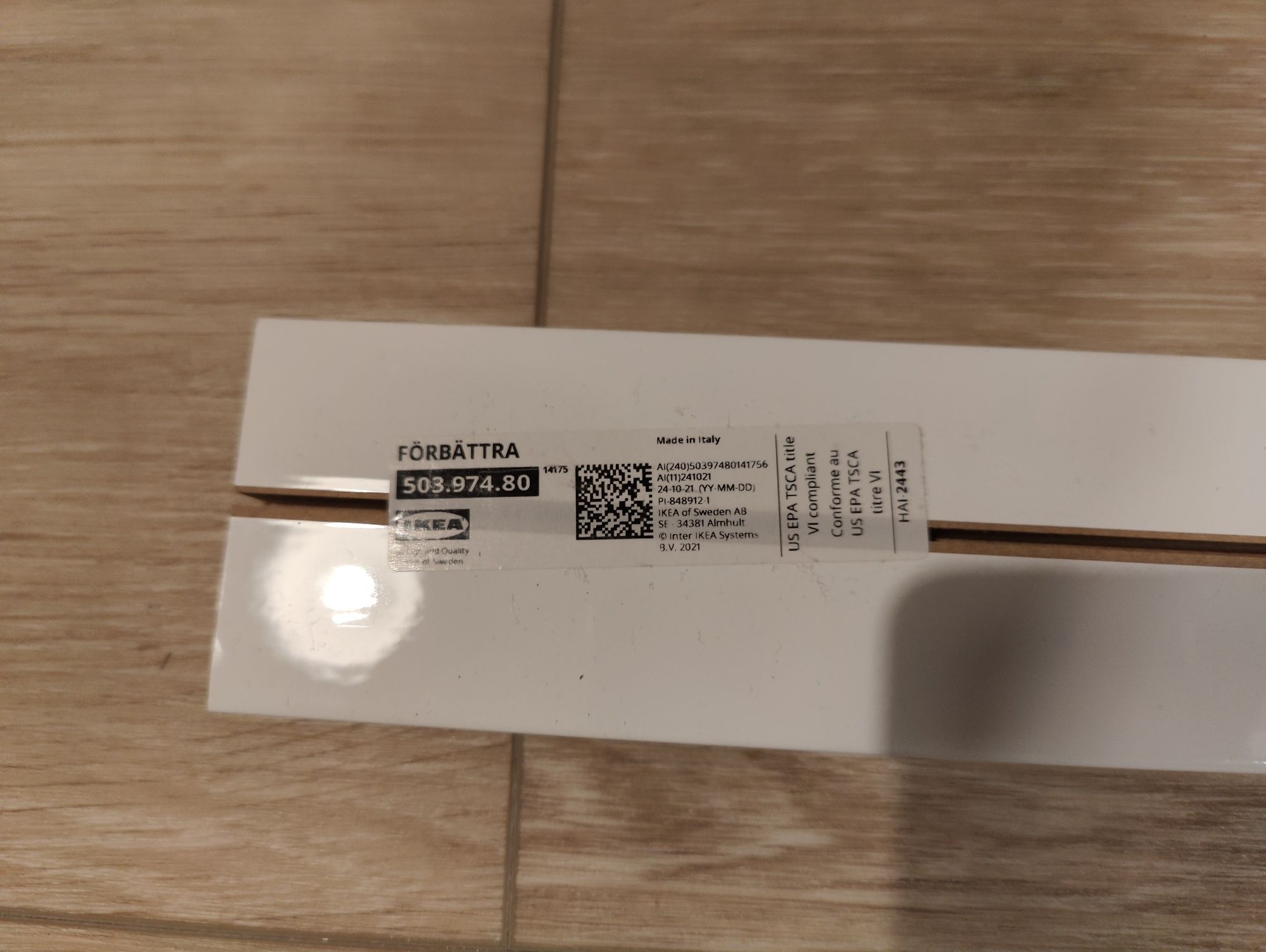 IKEA Forbattra pasek dekoracyjny połysk biały 160 cm