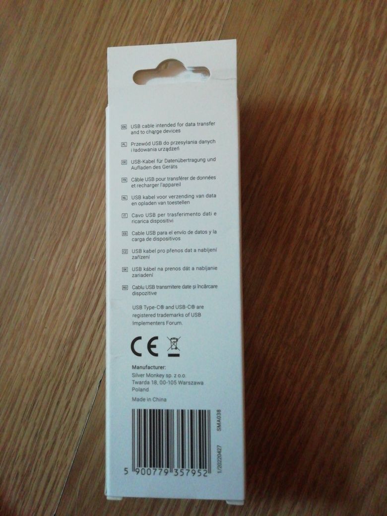 Silver Monkey Kabel  USB-A na USB-C 2 m W