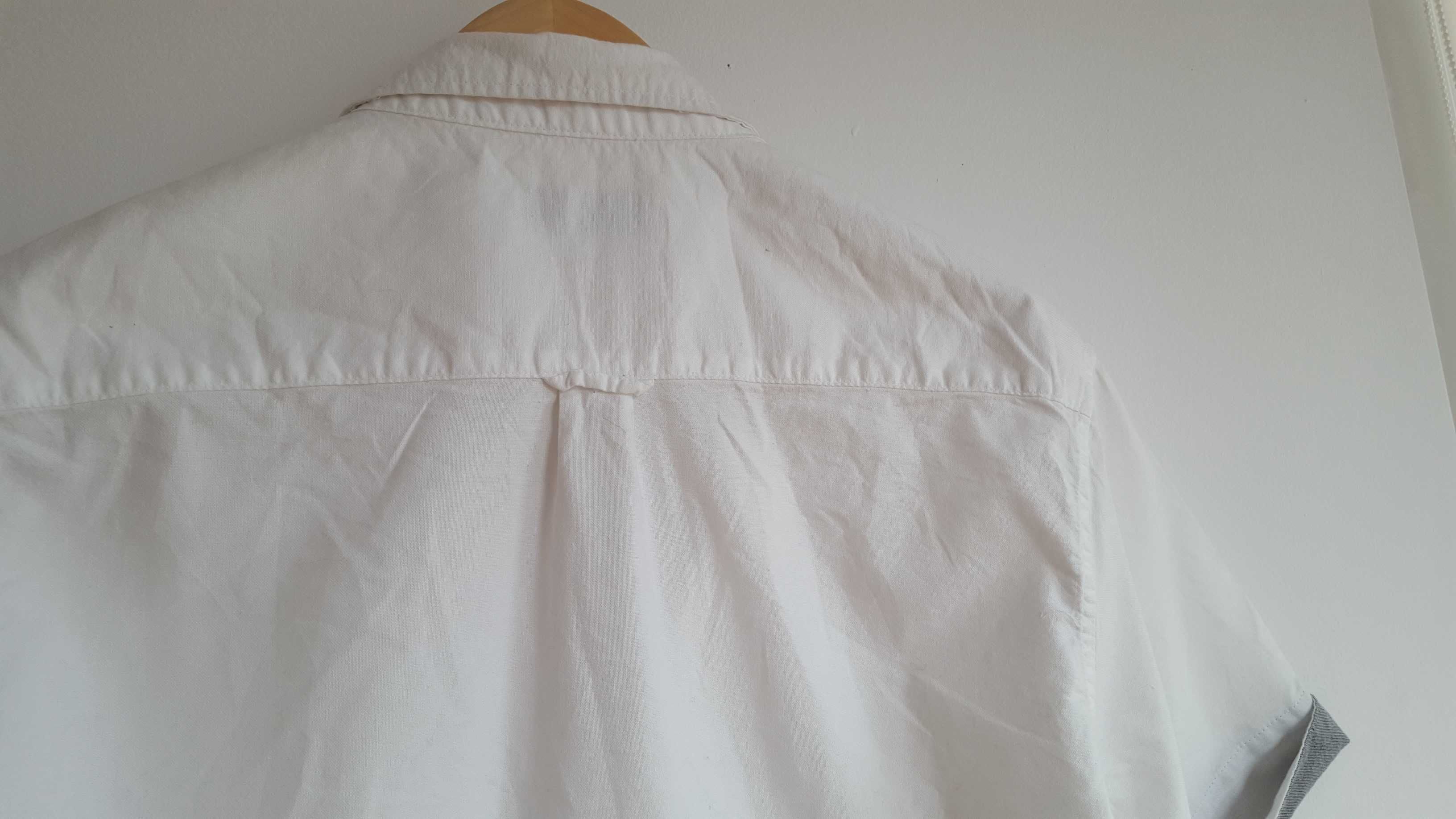 Biała koszula męska Cedarwood State krótki rękaw bawełna rozmiar L