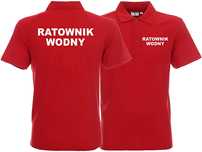 Koszulka Polo męska RATOWNIK WODNY czerwona (L)
