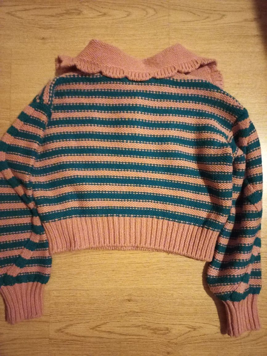 Camisola riscas rosa e verde Zara