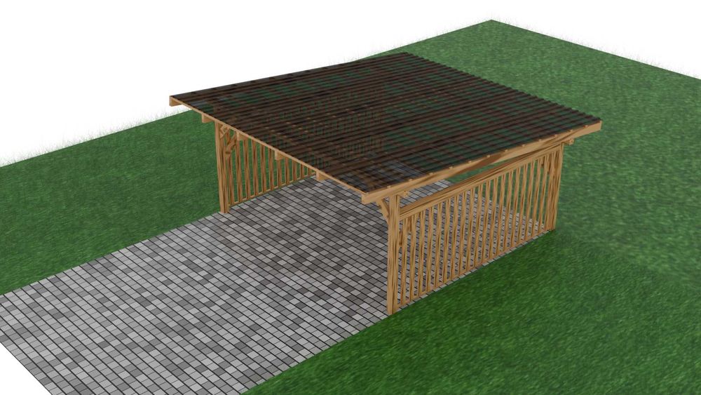 wiata carport duży dwa samochody
