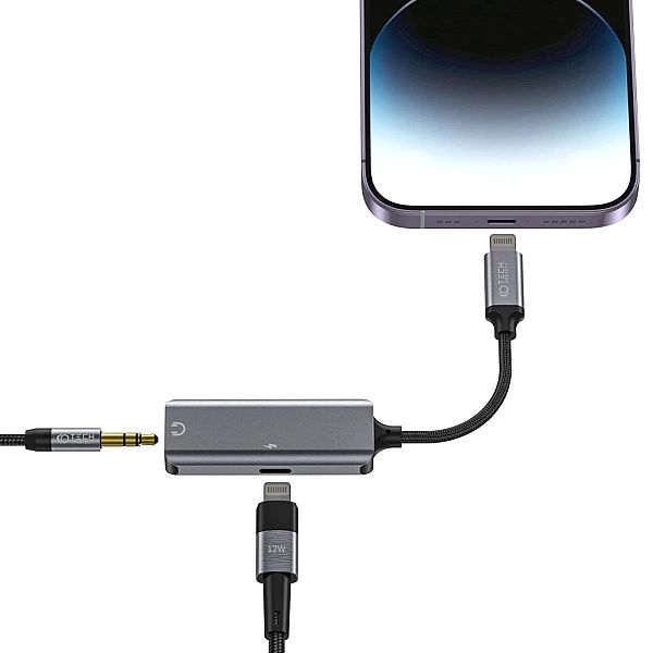 Adapter Tech-Protect UltraBoost audio Lightning (męski) / mini jack 3.
