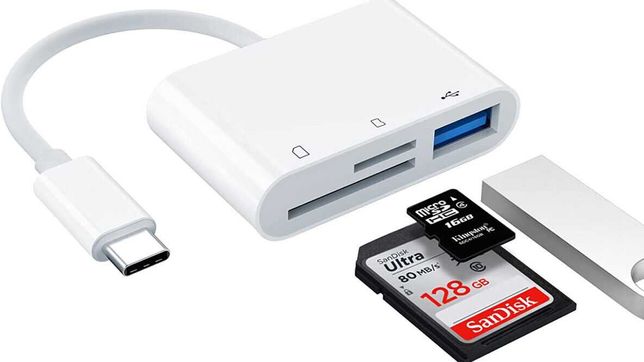 Устройство чтения карт памяти  Type-C  USB SD TF CF Card OTG Reader