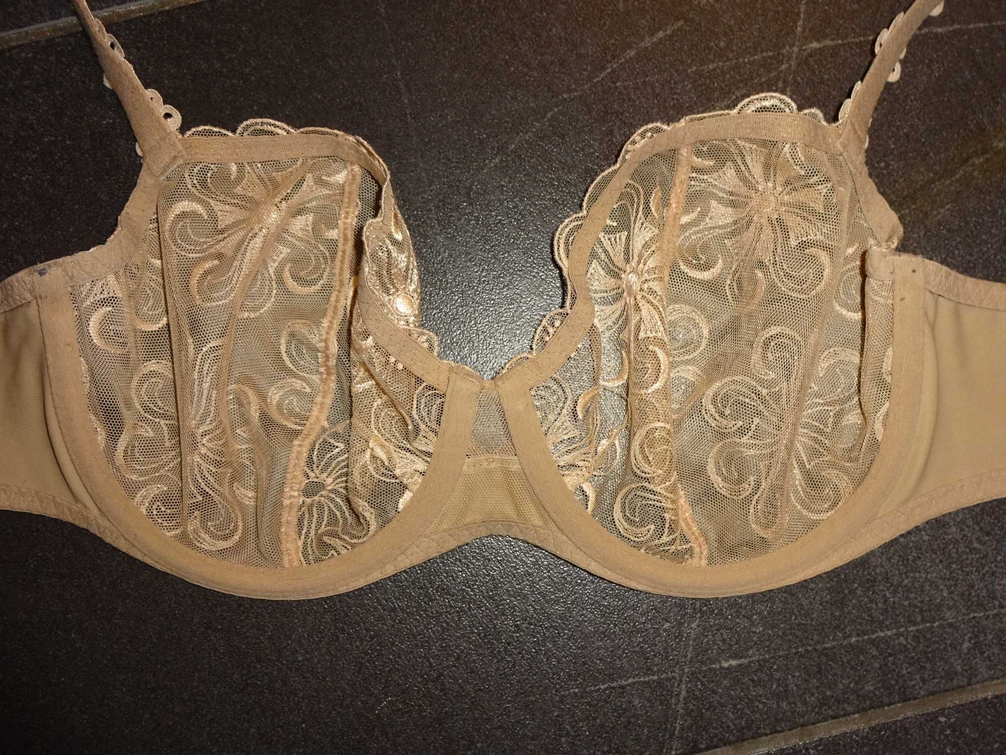 SIMONE PERELE oryginalny beżowy koronkowy biustonosz 65F