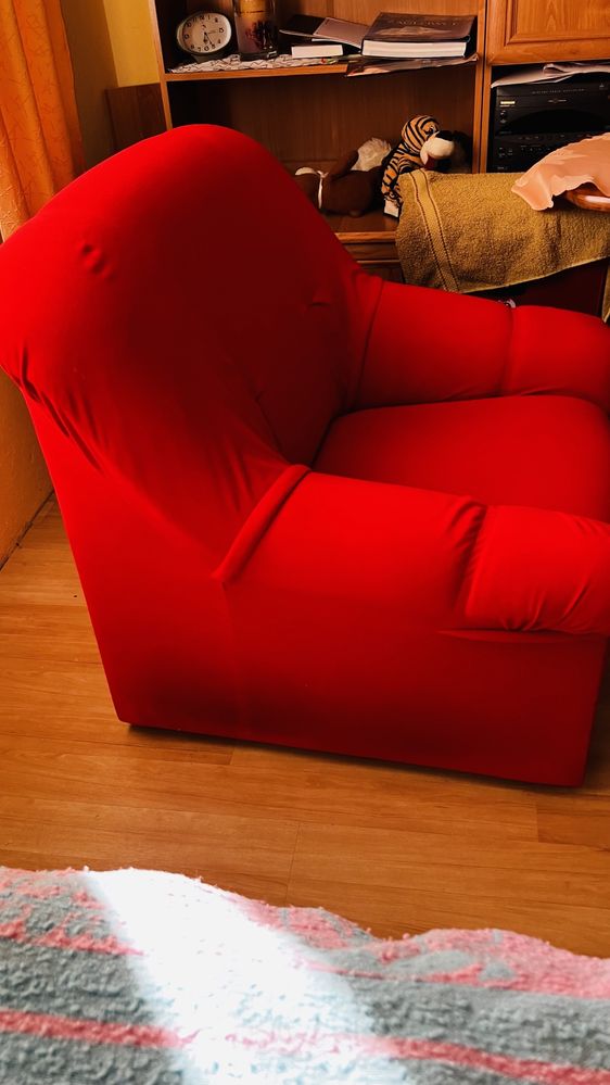 Fotel czerwony nowy TANIO
