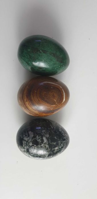 Starocie z Gdyni - Minerały - zestaw 3 jajka z kamienia