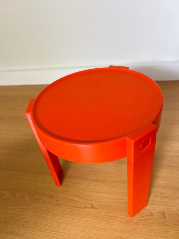 Mesa de apoio vermelha anos 70 Prisunic