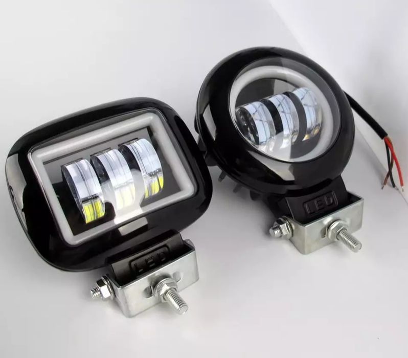 Дополнительная светодиодная фара 45w с ангельскими глазками LED фара